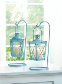 Baby Blue Hanging Railroad Lanterns