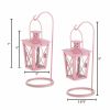Pretty In Pink Railroad Candle Lanterns