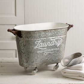 Rolling Oval Laundry Bin
