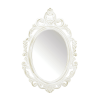Antiqued White Wall Mirror - Vintage Distressed Finish for Classic Home Decor