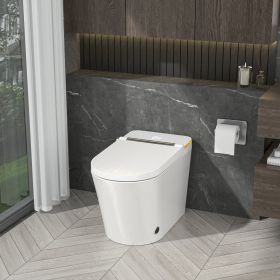 One Piece Smart Toilet With Built-In Bidet, 1.28 GPF Bidet Toilet With Heated Seat Warm Wash, Elongated Bidet Toilet With Self-Clean, Auto Sensor Flus