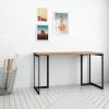Manhattan Comfort Lexington 53.15 Desk with Metal Base in Maple Cream