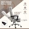 Vinsetto Microfibre Executive Massage Office Chair, Swivel Computer Desk Chair, Heated Reclining Computer Chair with Lumbar Support Pillow, Light Gray