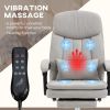 Vinsetto Microfibre Executive Massage Office Chair, Swivel Computer Desk Chair, Heated Reclining Computer Chair with Lumbar Support Pillow, Light Gray