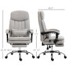 Vinsetto Microfibre Executive Massage Office Chair, Swivel Computer Desk Chair, Heated Reclining Computer Chair with Lumbar Support Pillow, Light Gray