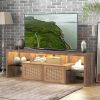 TV Stand; Two doors of TV cabinet; Adjustable 2 clear wave laminates; LED light with adjustable color; For TV cabinet size up to 60 inches; yellow