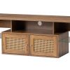 TV Stand; Two doors of TV cabinet; Adjustable 2 clear wave laminates; LED light with adjustable color; For TV cabinet size up to 60 inches; yellow