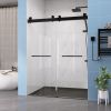 Frameless Double Sliding Shower, 69" - 72" Width, 79" Height, 3/8" (10 mm) Clear Tempered Glass, , Designed for Smooth Door with Clear Tempered Glass