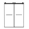 Frameless Double Sliding Shower, 69" - 72" Width, 79" Height, 3/8" (10 mm) Clear Tempered Glass, , Designed for Smooth Door with Clear Tempered Glass