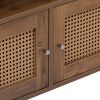 TV Stand; Two doors of TV cabinet; Adjustable 2 clear wave laminates; LED light with adjustable color; For TV cabinet size up to 60 inches; yellow