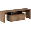 TV Stand; Two doors of TV cabinet; Adjustable 2 clear wave laminates; LED light with adjustable color; For TV cabinet size up to 60 inches; yellow