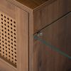 TV Stand; Two doors of TV cabinet; Adjustable 2 clear wave laminates; LED light with adjustable color; For TV cabinet size up to 60 inches; yellow