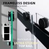 Frameless Double Sliding Shower, 69" - 72" Width, 79" Height, 3/8" (10 mm) Clear Tempered Glass, , Designed for Smooth Door with Clear Tempered Glass