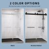 Frameless Double Sliding Shower, 69" - 72" Width, 79" Height, 3/8" (10 mm) Clear Tempered Glass, , Designed for Smooth Door with Clear Tempered Glass