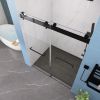Frameless Double Sliding Shower, 69" - 72" Width, 79" Height, 3/8" (10 mm) Clear Tempered Glass, , Designed for Smooth Door with Clear Tempered Glass