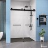 Frameless Double Sliding Shower, 69" - 72" Width, 79" Height, 3/8" (10 mm) Clear Tempered Glass, , Designed for Smooth Door with Clear Tempered Glass