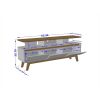 Manhattan Comfort Yonkers 62.99 TV Stand with Solid Wood Legs and 6 Media and Storage Compartments in White