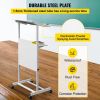 VEVOR Stand Up Lectern, Height Adjustment Portable Pulpit, Lectern Podium with 4 Rolling Casters, Lower Storage Shelf Floor Lectern Podium, White Lect