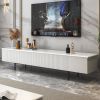 Modern 70.9" TV Stand with Drawers Line Media Console with Black Metal Legs