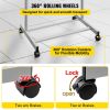 VEVOR Stand Up Lectern, Height Adjustment Portable Pulpit, Lectern Podium with 4 Rolling Casters, Lower Storage Shelf Floor Lectern Podium, White Lect