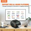 VEVOR Direct Bluetooth Thermal Label Printer HD(300DPI), All in One BT-USB Cable Dual-use Shipping Label Printer w/Automatic Label Recognition, Suppor