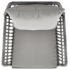 Manhattan Comfort Cannes Rope Wicker 3-Piece Patio Conversation Set with Cushions in Grey