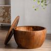 31.50"Vintage Style Bucket Shaped Coffee Table with storage function, for Office, Dining Room and Living Room, Brown