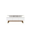 Manhattan Comfort Yonkers 62.99 TV Stand with Solid Wood Legs and 6 Media and Storage Compartments in White