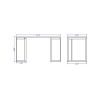 Manhattan Comfort Lexington 53.15 Desk with Metal Base in Maple Cream