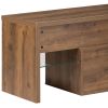 TV Stand; Two doors of TV cabinet; Adjustable 2 clear wave laminates; LED light with adjustable color; For TV cabinet size up to 60 inches; yellow