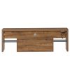 TV Stand; Two doors of TV cabinet; Adjustable 2 clear wave laminates; LED light with adjustable color; For TV cabinet size up to 60 inches; yellow