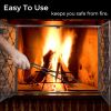 39 x 31 Inch Fireplace Screen, Metal Fireplace Screen Scrollwork Copper Color, Two-Doors Large Flat Guard Screens,Baby Safe Spark Guard Protector Wood