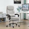 Vinsetto Microfibre Executive Massage Office Chair, Swivel Computer Desk Chair, Heated Reclining Computer Chair with Lumbar Support Pillow, Light Gray