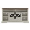 60 Inch Electric Fireplace Entertainment Center With Door Sensor-Jasmine white color