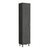 DEPOT E-SHOP Dryden Tall Narrow Storage Cabinet with 5-Tier Shelf and Broom Hangers, Smokey Oak