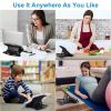 360¬∫ Rotating Laptop Riser Stand Foldable Desk Laptop Riser Tablet PC Holder with Phone Stand 8 Level Adjustable Height Inbuilt Handle for Home Offic