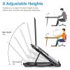 360¬∫ Rotating Laptop Riser Stand Foldable Desk Laptop Riser Tablet PC Holder with Phone Stand 8 Level Adjustable Height Inbuilt Handle for Home Offic