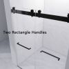 Frameless Double Sliding Shower, 69" - 72" Width, 79" Height, 3/8" (10 mm) Clear Tempered Glass, , Designed for Smooth Door with Clear Tempered Glass