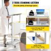 VEVOR Stand Up Lectern, Height Adjustment Portable Pulpit, Lectern Podium with 4 Rolling Casters, Lower Storage Shelf Floor Lectern Podium, White Lect