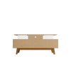 Manhattan Comfort Yonkers 62.99 TV Stand with Solid Wood Legs and 6 Media and Storage Compartments in White