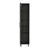 DEPOT E-SHOP Dryden Tall Narrow Storage Cabinet with 5-Tier Shelf and Broom Hangers, Smokey Oak