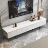 Modern 70.9" TV Stand with Drawers Line Media Console with Black Metal Legs