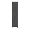 DEPOT E-SHOP Dryden Tall Narrow Storage Cabinet with 5-Tier Shelf and Broom Hangers, Smokey Oak