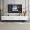 Modern 70.9" TV Stand with Drawers Line Media Console with Black Metal Legs