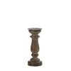SHORT ANTIQUE-STYLE WOODEN CANDLEHOLDER