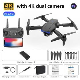 new K3 drone 4K HD dual camera foldable height keeps drone WiFi FPV 1080p real-time transmission RC Quadcopter toy PK sg906 pro (Ships From: China, Color: black dual camera)