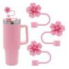 3pcs Cherry Blossom Silicone Straw Cover Cap for Stanley Cup, 10mm 0.4in Straw Tips Lids