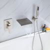 TrustMade Pressure-Balance Waterfall Single Handle Wall Mount Tub Faucet with Hand Shower - 2W02