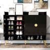 Shoe Cabinet with Doors, 11-Tier Shoe Storage Cabinet with Adjustable Shelves, Modern Wooden Shoes Shoe Storage Organizer for Entryway, Living Room, H