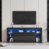Modern contracted LED TV Cabinet with Storage Drawers,4 Storage Cabinet with Open Shelves for Living Room Bedroom